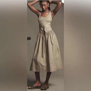 Anthropologie Sleeveless Drop-Waist Midi Dress